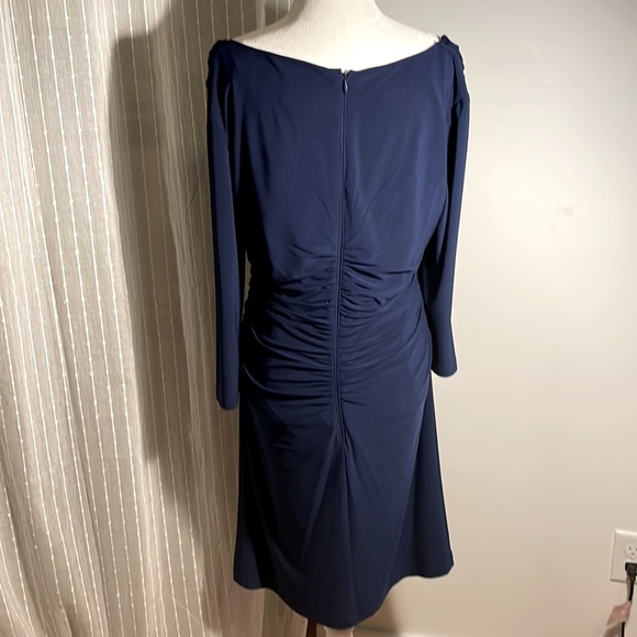 Adrianna Papell Formal Blue Cocktail Dress Tulle and Beadwork Size  12 - Picture 6 of 10